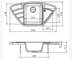 Мойка кухонная Florentina Липси 980С черный