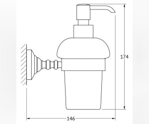 Держатель с дозатором жидкого мыла 3SC Stilmar STI 205, золото