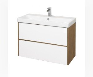 Тумба под раковину Акватон Сканди 90 см, 1A251901SDZ90, подвесная/напольная, белый/дуб рустикальный