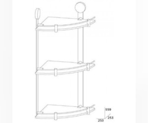 Полка стеклянная угловая Artwelle Harmonie HAR 041 тройная