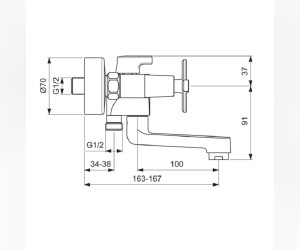Смеситель для ванны и душа Vidima Art BA328AA, хром