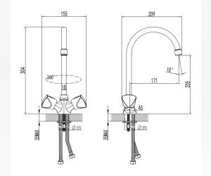 Смеситель Milardo Sardinia SARSB00M05 для кухонной мойки
