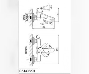 Смеситель D&K Marx Rhein DA1393201 для ванны и душа