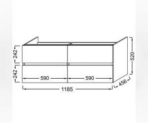 Тумба под раковину Jacob Delafon Tolbiac 120 см, дуб давос натуральный, EB2384-E75