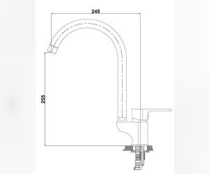 Смеситель GPD Atros MTE65-KG, для кухонной мойки, кремовый гранит