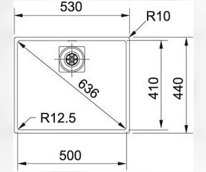 Мойка Franke CENTINOX CMX 110-50, 122.0288.097, нижняя установка, нержавеющая сталь, полированная, 53*44 см