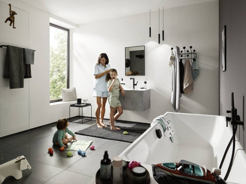 Полотенцедержатель Hansgrohe AddStoris двойной 65 см, чёрный матовый, 41743670