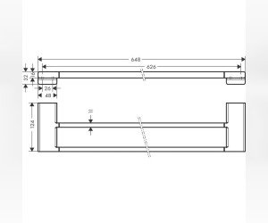 Полотенцедержатель Hansgrohe AddStoris двойной 65 см, чёрный матовый, 41743670