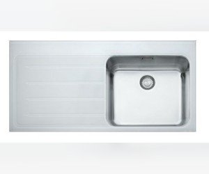 Мойка Franke EPOS EOV 611, 101.0150.349, установка сверху, нержавеющая сталь/стекло, белая, левая, 100*51 см