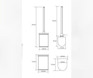 Ершик Bemeta Omega 104913152 9 x 9 x 36.5 см напольный, хром