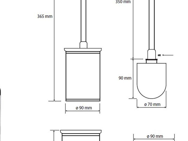 Ершик Bemeta Omega 104913152 9 x 9 x 36.5 см напольный, хром