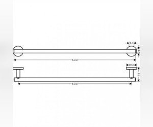Полотенцедержатель Hansgrohe Logis 41716000 одинарный, 64.4 см, хром