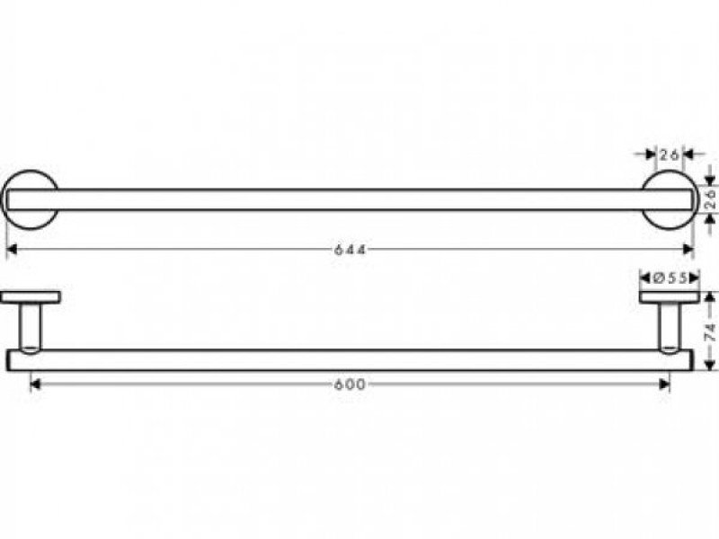 Полотенцедержатель Hansgrohe Logis 41716000 одинарный, 64.4 см, хром