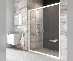 Душевая дверь в нишу Ravak Blix BLDP4-140, профиль белый, витраж транспарент, 0YVM0100Z1