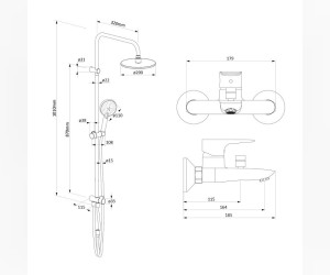 Душевая система Damixa Origin Evo 2, хром, 408781400