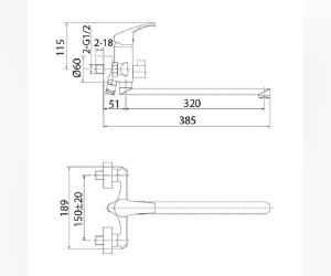 Смеситель Milardo Sterm STESB02M10 для ванны и душа, хром