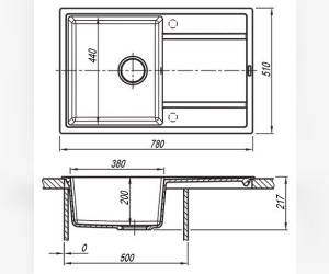 Мойка кухонная Florentina Липси 780 антрацит