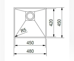 Мойка Franke PEAK PKX 110-45, 122.0157.731, нижняя установка, нержавеющая сталь, полированная, 48*45 см