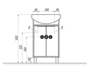 Тумба с раковиной Акватон Рико 50 см 1A2124K1RIB90
