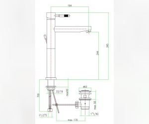 Смеситель Fiore Xenon для раковины, хром, 44CR5291