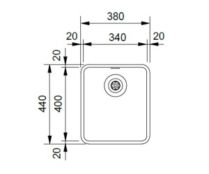 Мойка Franke KUBUS KBX 110-34, 122.0036.607, нижняя установка, нержавеющая сталь, полированная, 38*44 см