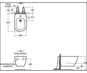 Биде Ideal Standard Tesi T355201, подвесное