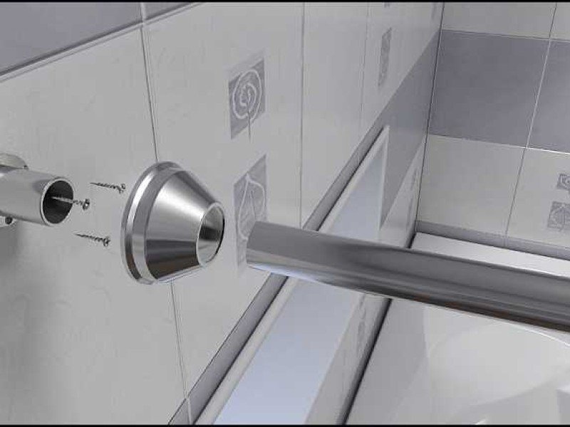 Карниз для ванны Bas КЗ00011 170 см прямой, нержавеющая сталь