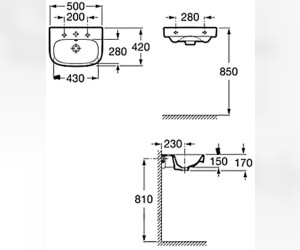 Раковина Roca Debba 732799600Y, 50 x 42 см (7.3279.9.600.Y)