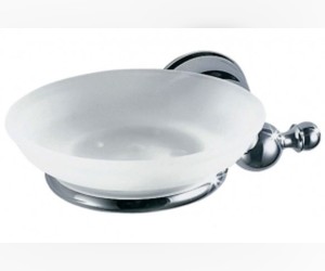 Мыльница Inda Raffaella A32110CR21, настенная, цвет держателя хром, стакан матовое стекло