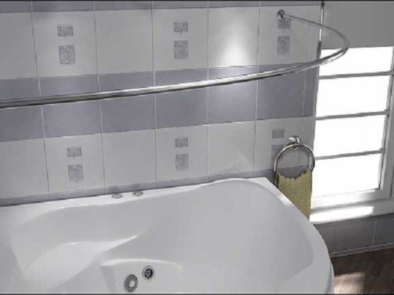 Карниз для ванны Bas Дрова/Мега КЗ00004 дуга, нержавеющая сталь