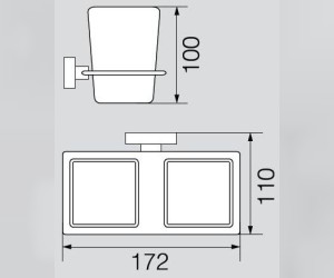 Стакан двойной настенный Veragio, хром/матовое стекло VR.RMB-4942.CR