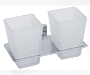 Стакан двойной настенный Veragio, хром/матовое стекло VR.RMB-4942.CR