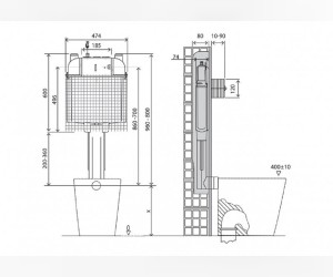 Бачок скрытого монтажа BelBagno CS для напольного унитаза, BB025-CS