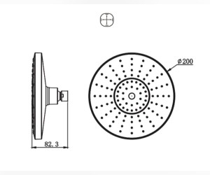 Верхний душ Bravat Built-in P70183CP-1-RUS круглый 20 см, 1 режим струи, без держателя, хром