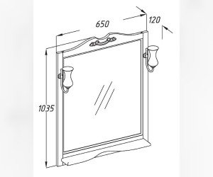 Зеркало Opadiris Клио/Брунелла 65 см, слоновая кость, 00-00003864