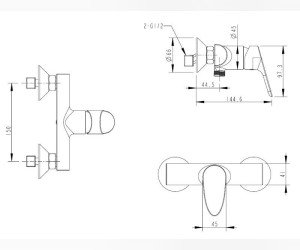 Смеситель Bravat Drop F14898C для душа