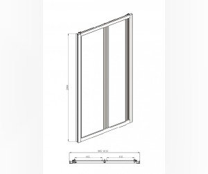 Душевая дверь в нишу Bravat Drop BD100.4120A, 120 x 200 см, складная, стекло прозрачное, хром