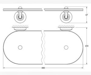 Полка с держателями 3SC Stilmar STI 414 40 см, античное серебро