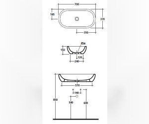 Раковина Galassia Midas 5234OR, белый/золото
