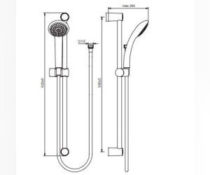 Душевой гарнитур со штангой Vidima Fresh S BA207AA