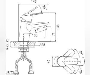 Смеситель D&K Bayern Arbeo для раковины, хром, DA1242101