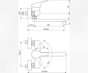 Смеситель Vidima ФОРМ (FORM) BA069AA для кухонной мойки, поворотный излив, хром