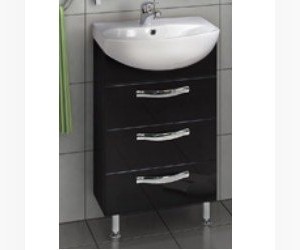 Тумба под раковину Акватон АРИЯ 80 Н, 1A141301AA950, черный глянец