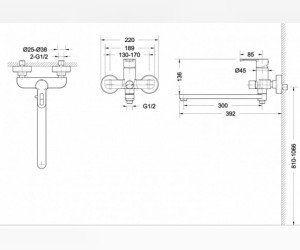 Смеситель Bravat Stream-D для ванны и душа, хром, F637163C-01A