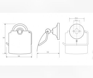 Держатель туалетной бумаги Bemeta Retro 144312012 14 x 10 x 15 см с крышкой, хром