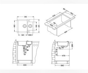 Мойка кухонная Alveus Rock 80 1090956