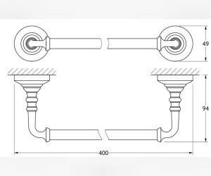 Полотенцедержатель 3SC Stilmar STI 212 40 см, перекладина, золото