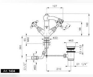 Смеситель Nicolazzi Half Dome 1434 BZ 70 для биде, бронза