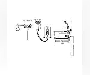 Смеситель Bravat Fit Cet F00416C для ванны c душевой стойкой
