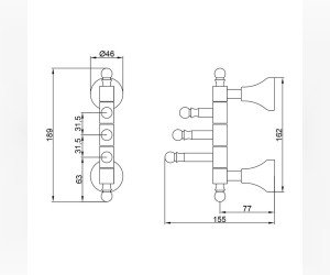 Крючок тройной поворотный Veragio Gialetta VR.GIL-6435.DO, золото
